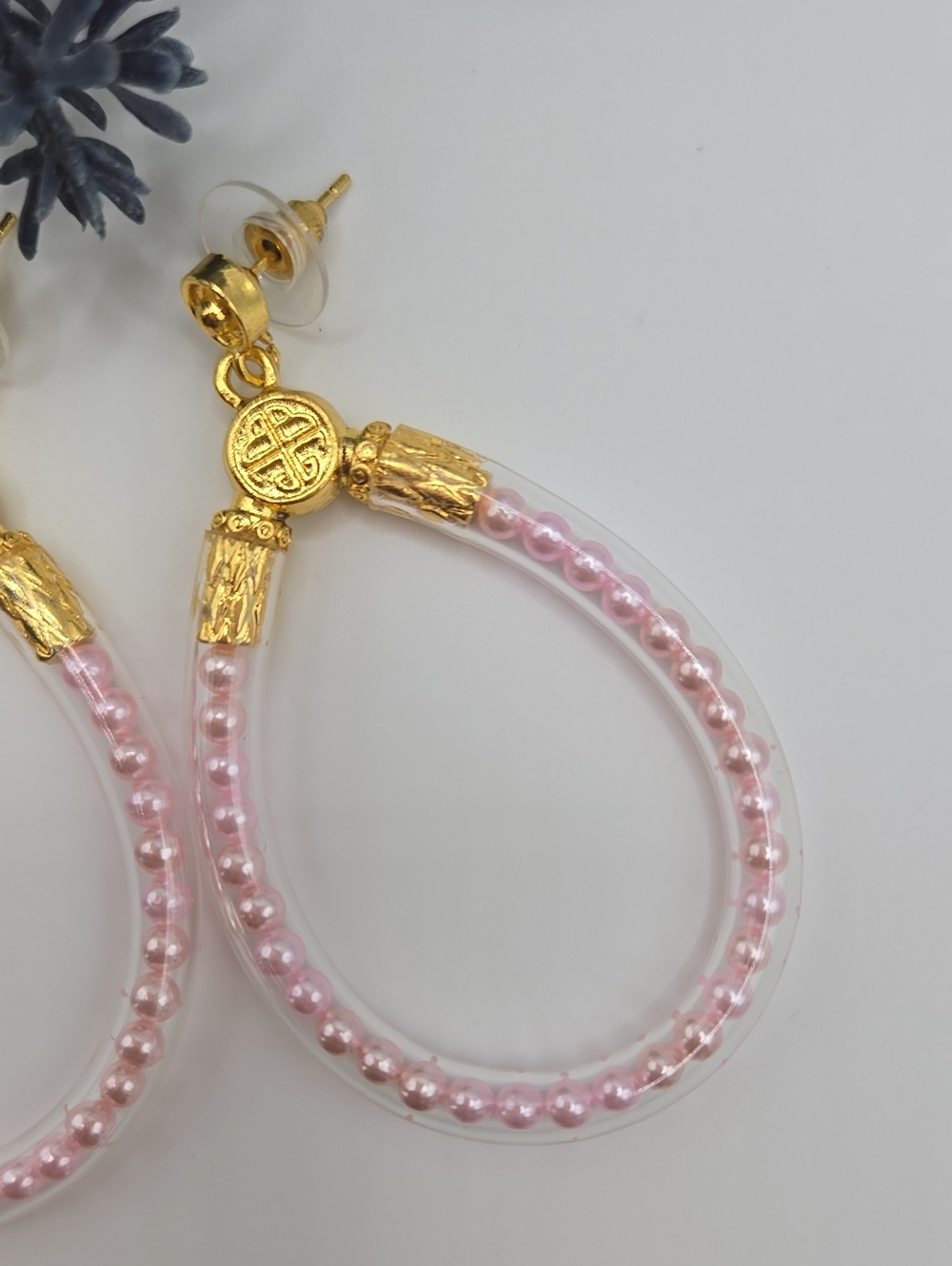 Budha All Weathers Beads Womens Earrings . Color Baby Pink.  (Not Budhagirls)